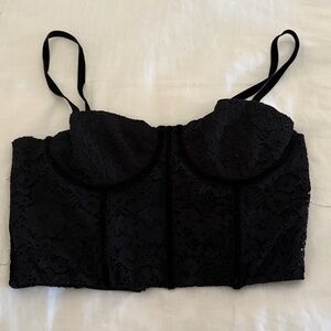 Black Alice and Olivia Lace Bustier Top